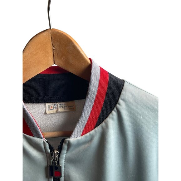 Vintage Y2K Bonnie Sportswear Nylon Full Zip Track Bomber Jacket Gray Black Sz S - Picture 3 of 5